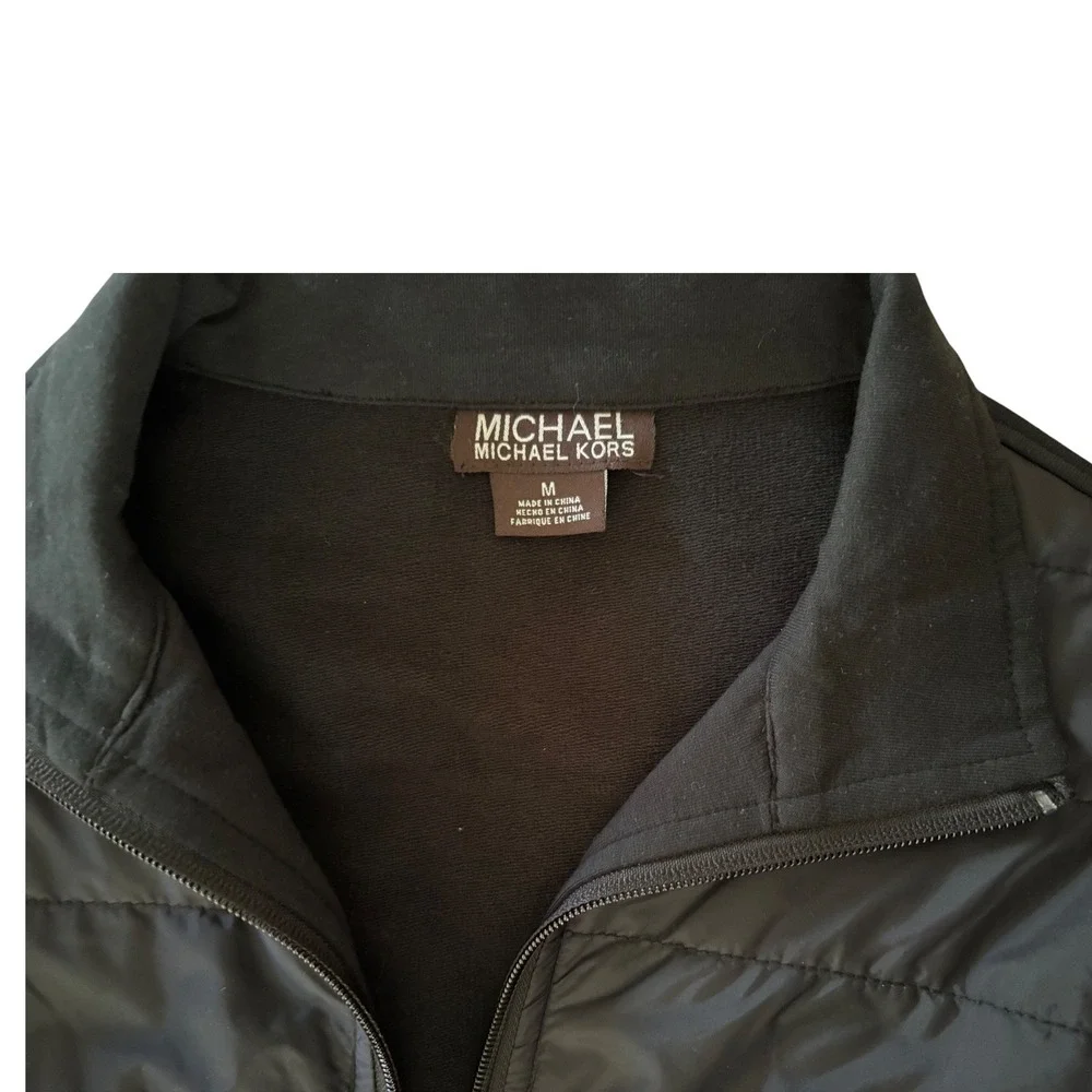 Michael Kors Mens Quilted Puffer Jacket Bomber Style Black Full Zip Size M - Picture 8 of 11